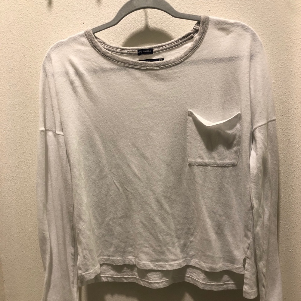 White Abercrombie and Fitch pocket long sleeve